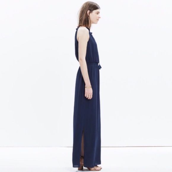 Madewell Dresses & Skirts - Madewell Navy Tassle-Tie Casual Maxi Dress